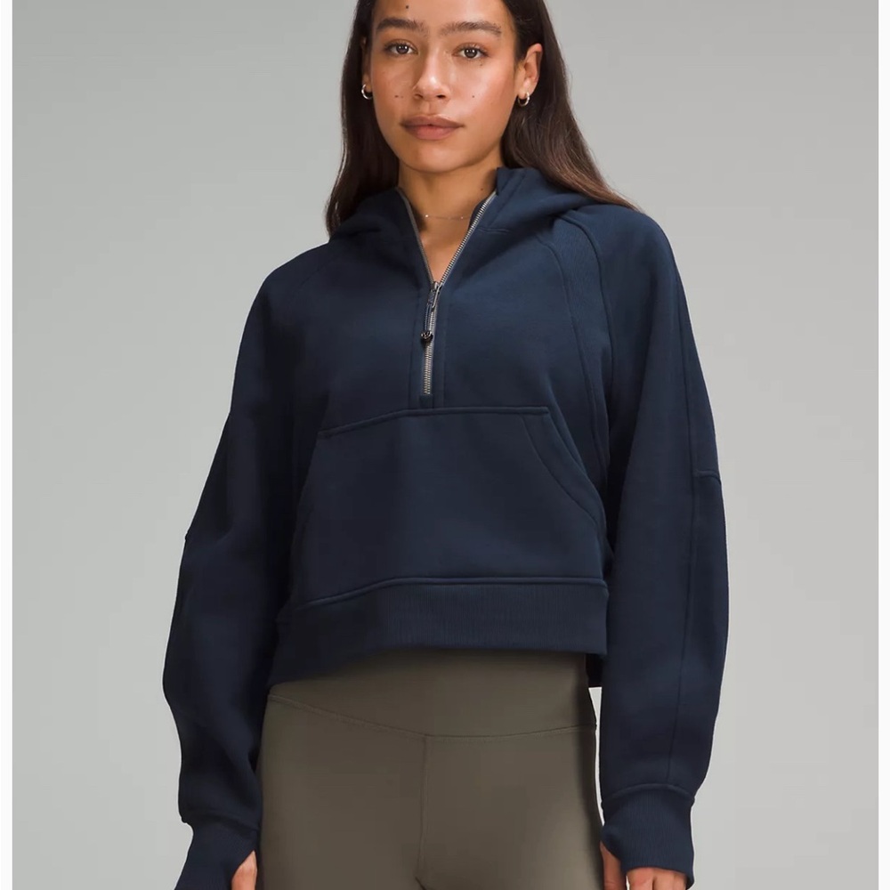 Scuba Oversized Half-Zip Hoodie navy preowned